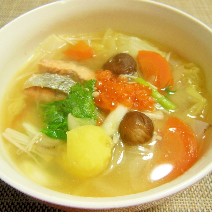 これぞ北海道!☆鮭といくらの贅沢石狩鍋☆